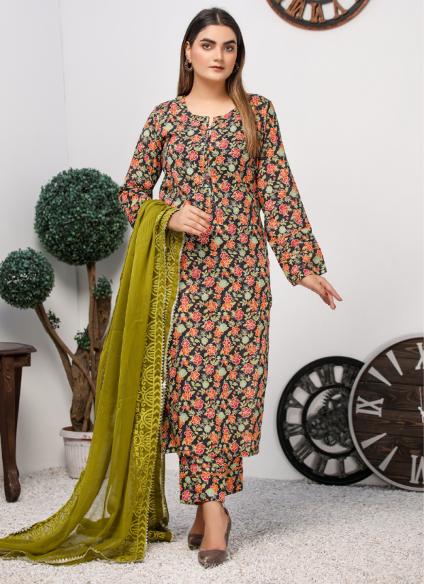Buy Mendhi Lawn Print Ladies Suit