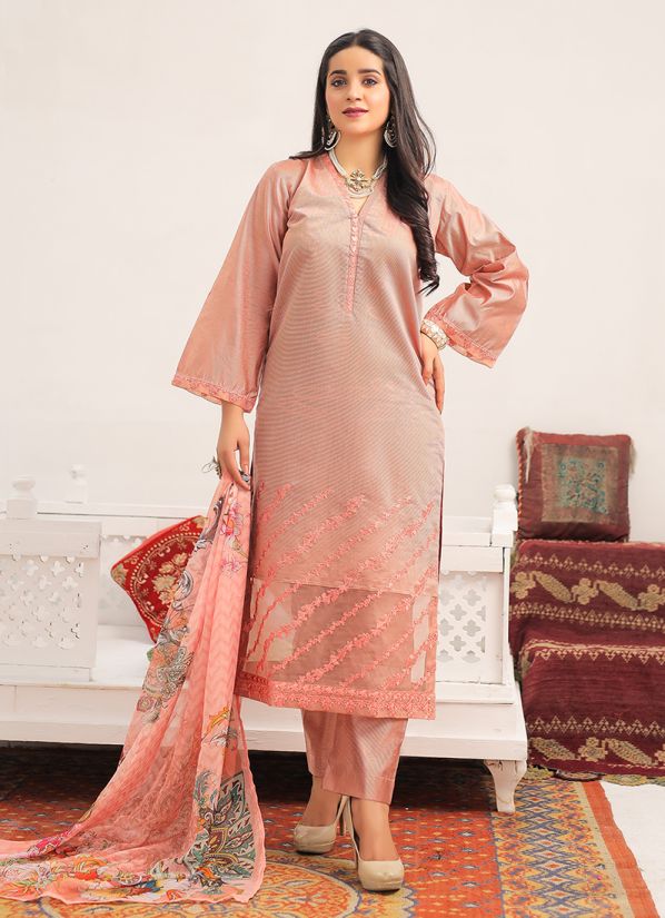 Pink Khadi Straight Cut Suits