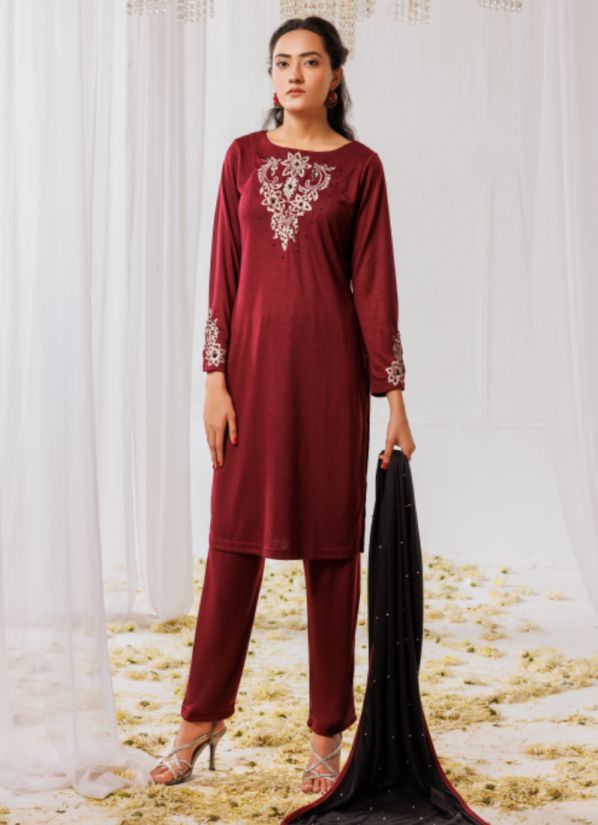 Woollen Knitwear Suits with Dupatta